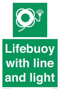 Lifebuoy with line and light